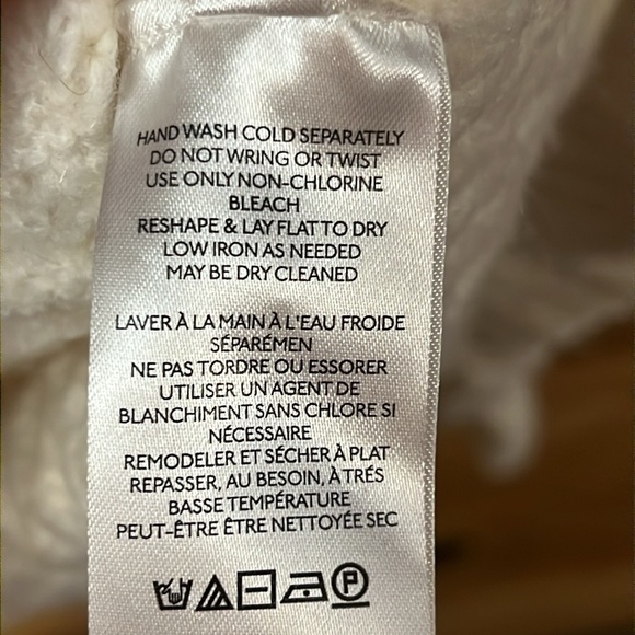 Anthropologie Small Women Cream Cable Knit Sweater High Neck Balloon Sleeve soft - Picture 6 of 8